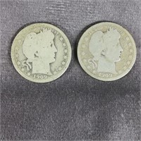 1909 Barber Quarter (2 Coins)
