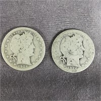 1914 Barber Quarter (2 Coins)