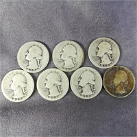 (7) 1937 D Quarters