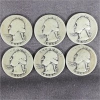(6) 1939 D Quarters