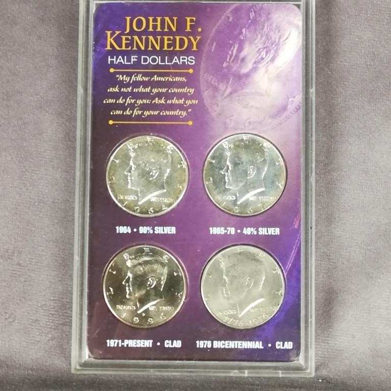 JFK Half Dollars Set Including 1964 90% Silver