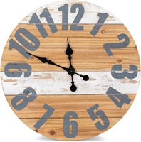 $30  Nat & Jules 24 Striped Wood & White Clock