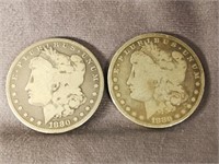 (2) 1880 Morgan Dollars
