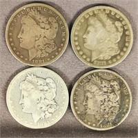 (4) 1881 S Morgan Dollars