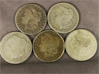 (5) 1882 O Morgan Dollars