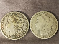 (2) 1882 CC Morgan Dollars