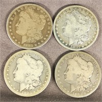 (4) 1883 S Morgan Dollars