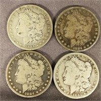 (4) 1884 Morgan Dollars