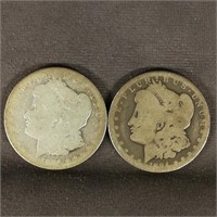 (2) 1884 O Morgan Dollars