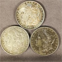 (3) 1887 Morgan Dollars