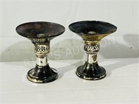 pair of silver plated 7" candle sticks
