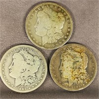 (3) 1889 O Morgan Dollar