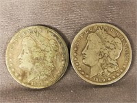 (2) 1889 S Morgan Dollar