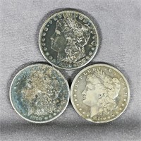 (3) 1890 S Morgan Dollar