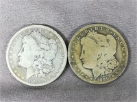 (2) 1890 O Morgan Dollar