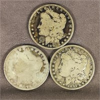 (3) 1891 S Morgan Dollar