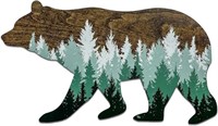 B7891 Forest Bear Wall Sign Dark Walnut