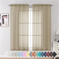 R4276  OVZME Sheer Curtains 40W x 63 - Taupe