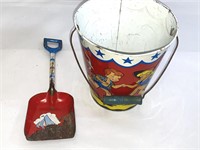 Vintage Ohio Art Tin Lithograph Sand Pail &