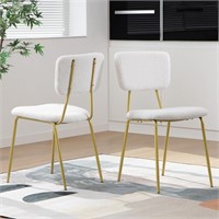 $90  BacyionDining Chairs  White with Gold Legs