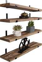 $40  24 Rustic Wood Floating Shelves  Set of 4