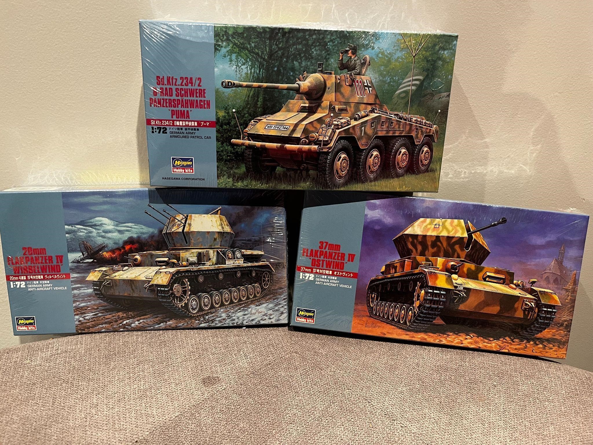 3 German Model Tank Kits; New in Box. Lot Sale