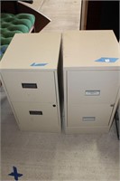 Two Cream/White Colored Filing Cabinets