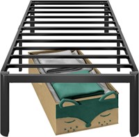 18 Twin Bed Frame  Metal  Noise Free  Black