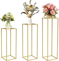 Gold Metal Plant Stand  3 Pcs Tall Cylinder