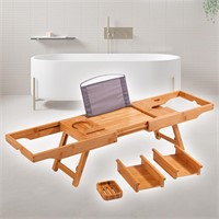 Bamboo Foldable Bathtub Tray  Expandable