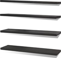 $60  36in Rustic Floating Shelves - Set of 4  Blac