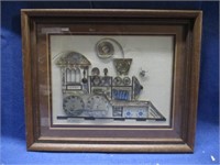 Watch parts framed art piece .