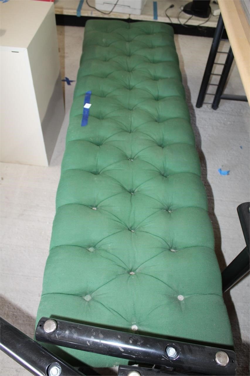 6ft Long Green Cushioned Bench
