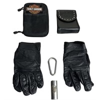 Harley Davidson Leather Gloves,CD Holder,Wallet