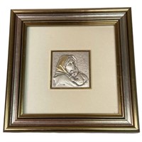 Sterling Silver Tile Mother and Child Marchio
