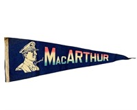 Vintage WW2 DOUGLAS MACARTHUR Felt Pennant