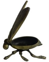 Vintage Brass Fly Ashtray Trinket Box MATCH SAFE