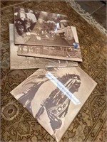 4 OLD TIME WESTERN PRINTS