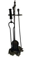 Fireplace 3 Tools Stand Art Nouveau Wrought Iron
