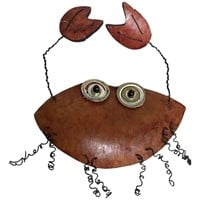 Artist Signed L Barnett  Folk Art Sculpture Crab