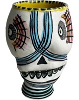 Michael Corney Pottery Cup Vase Skull Face