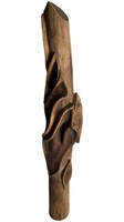 Abstract Biomorphic Carved Wood Sculpture Leaf