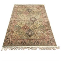 Floral Turkish Rug Old Hand Knotted Rug