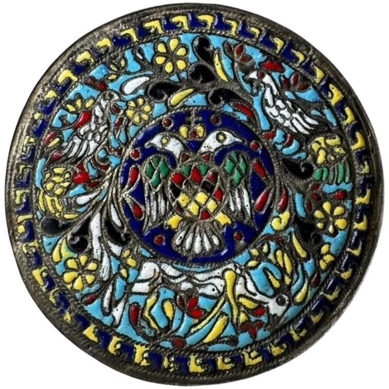 Bronze Plate Cloisonne Enamel  Double-Headed Eagle