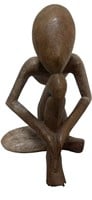Mid Century Teak Wooden Yoga Pose Sculpture