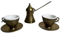 Vintage Cooper Turkish Coffee Pitcher Cups Set