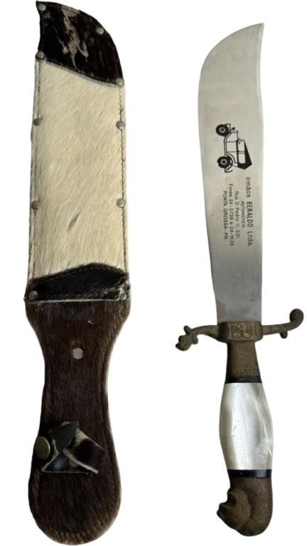 Vintage Brazil Blade Hunting Knife  Lyon Handle