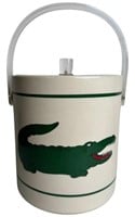 Vintage Cora Alligator Ice Bucket Lucite Handle