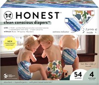 $29  HonestCo. Size 4 Diapers  Tie-Dye/Cactus  54c