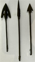 3 x Handforged Bronze Age Spear Heads